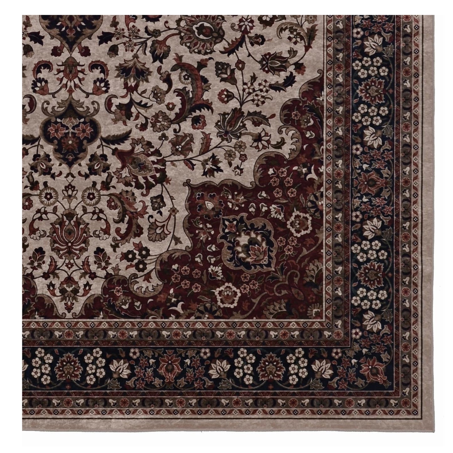 Powell Emerald 5' x 7' Rectangle Area Rug, Cream/Rust