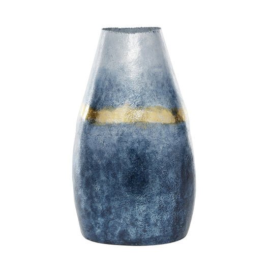 Glass Aluminum Vase - Blue