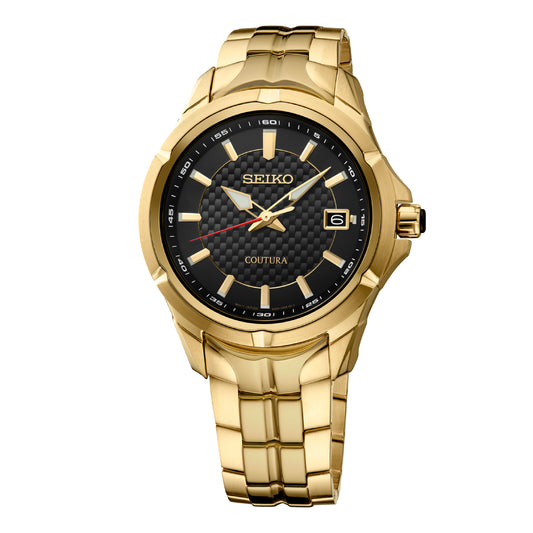 Seiko Coutura Men's 41mm Gold-Tone Bracelet Watch - Black Dial