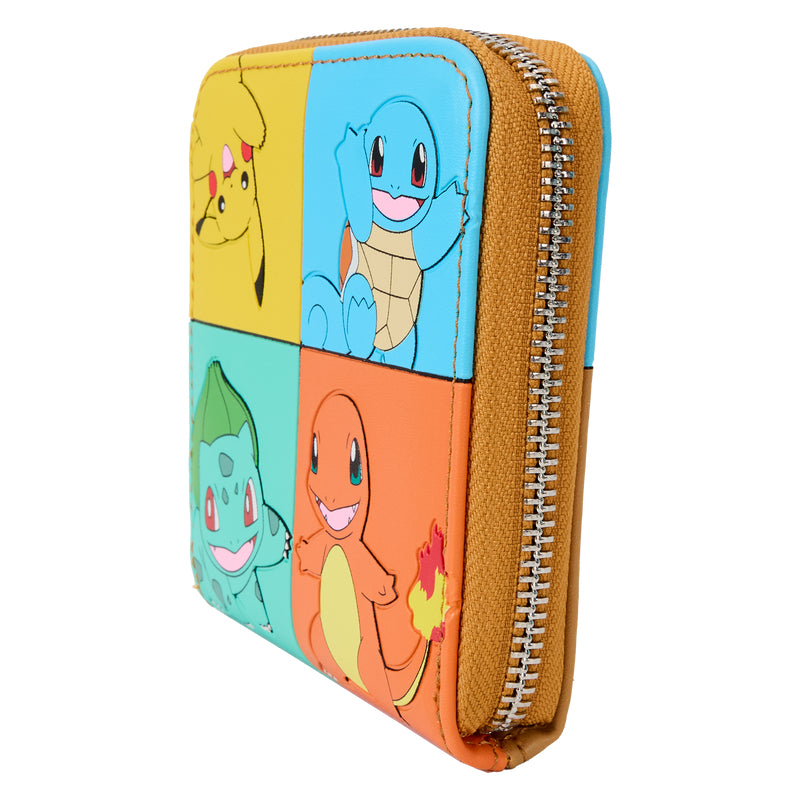 Loungefly Pokémon Color Block Starters Zip Around Wallet - Multicolor