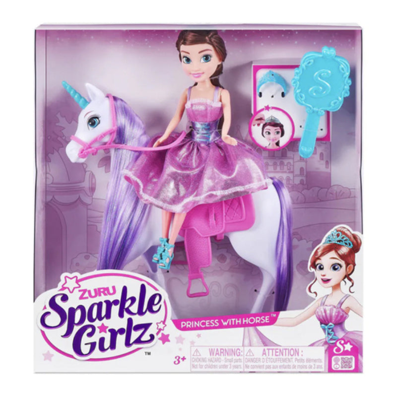 Sparkle Girlz Princess Doll with Unicorn Playset