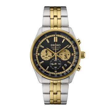 Seiko Essentials Men's 41.5mm Two-Tone Bracelet Watch - Black Dial