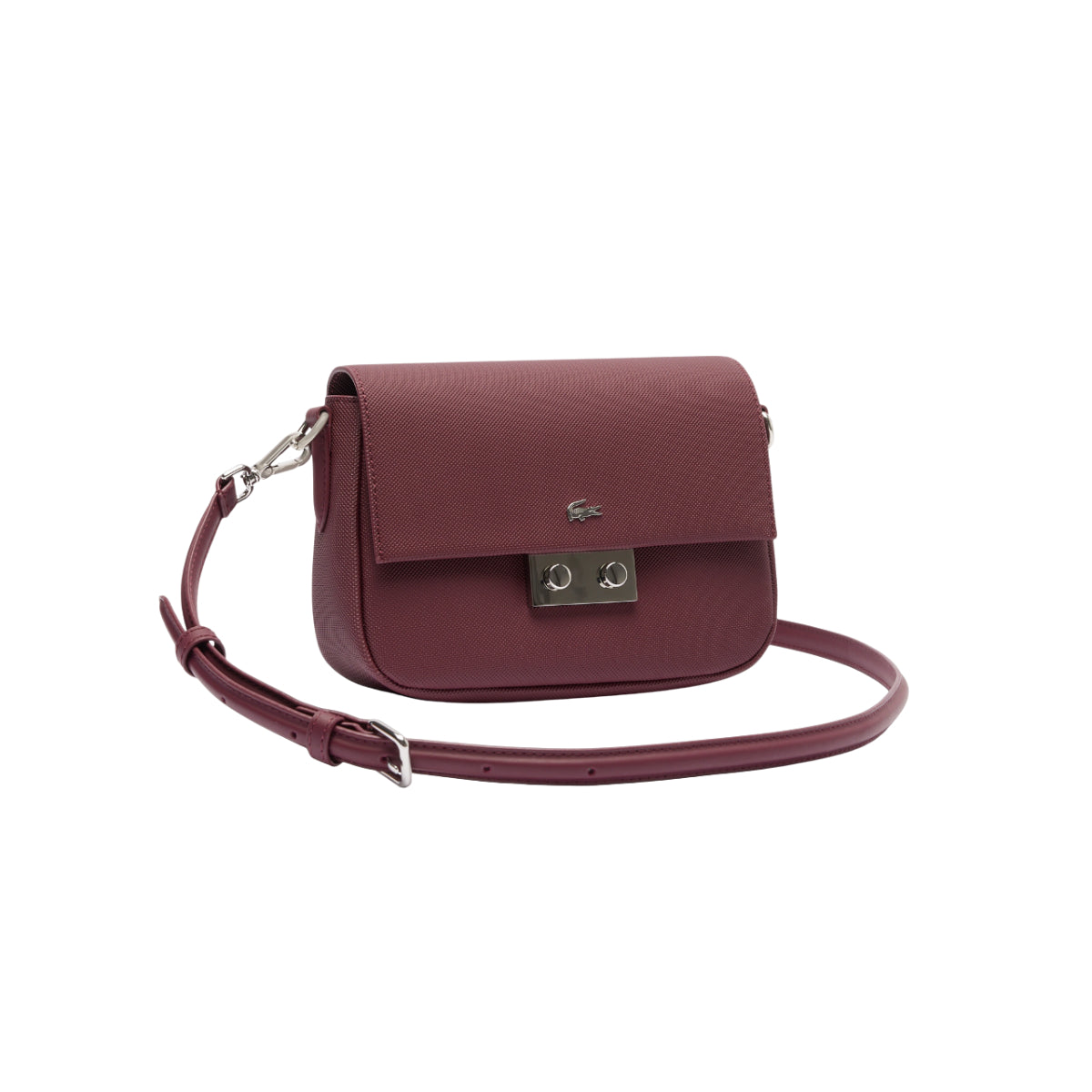 Lacoste Flap Close Crossbody Shoulder Bag - Expresso