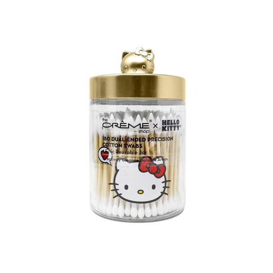 The Creme Shop X Hello Kitty Reusable Jar with Cotton Swabs - Matte Gold