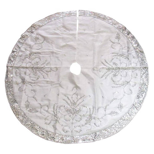 Kurt Adler 48" Tree Skirt - Silver