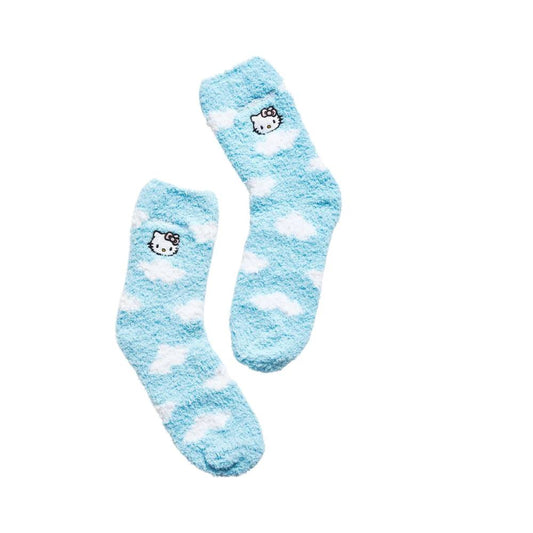 The Creme Shop X Hello Kitty Sole Soft! Infused Cozy Socks - Blue/White