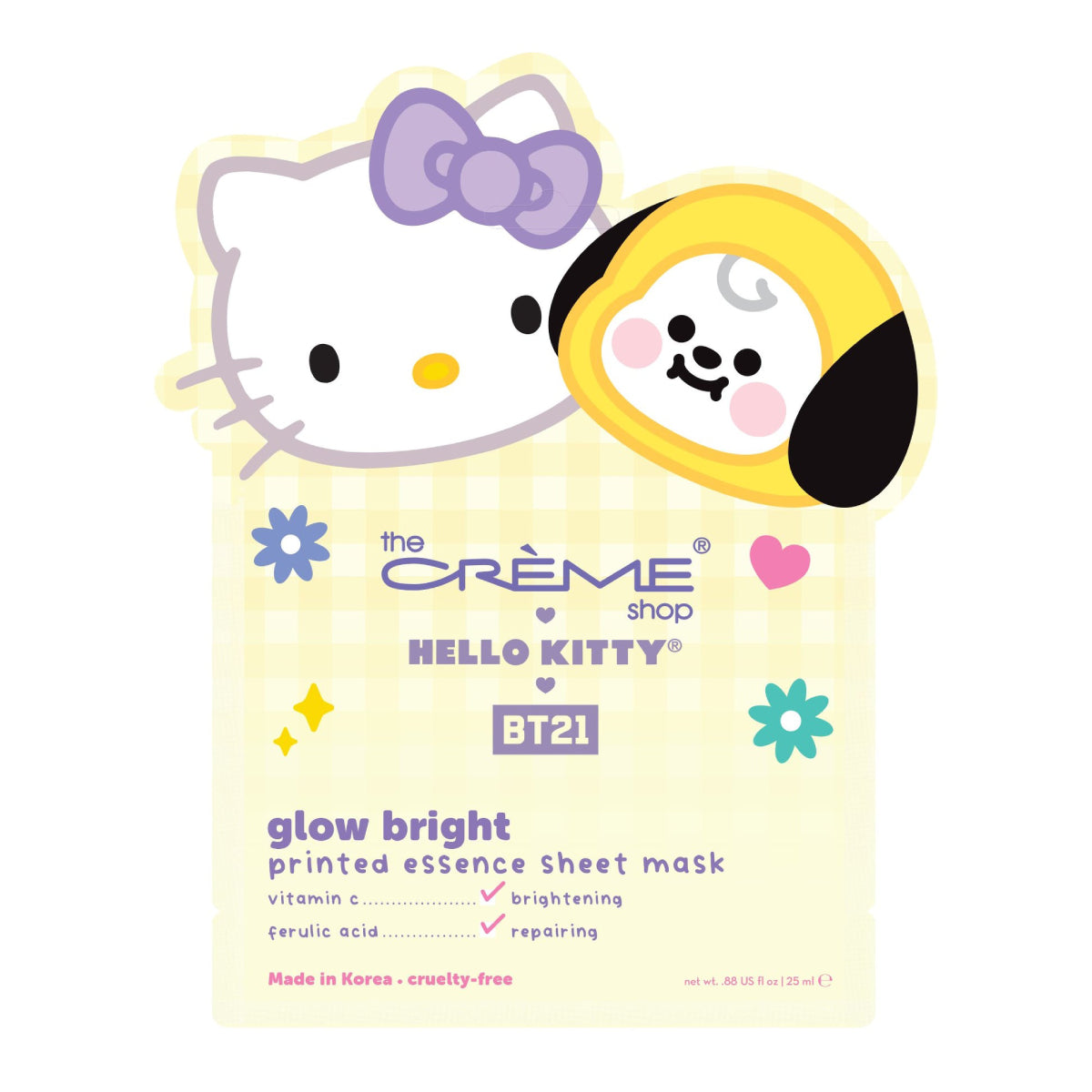 The Crème Shop x Hello Kitty and BT21 Glow Bright Essence Sheet Mask