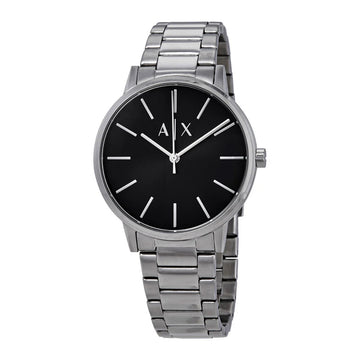 Armani Exchange Cayde Men's 42mm Silver Bracelet Watch - Black Dial