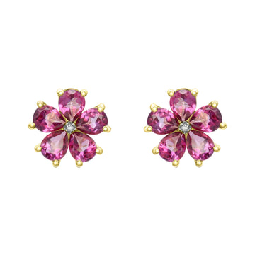 Flower Earrings in 10K Yellow Gold