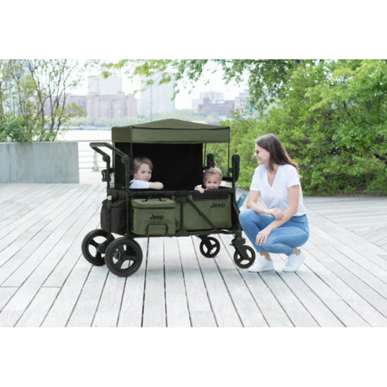 Jeep Deluxe Wrangler Wagon Stroller with Cooler Bag and Parent Organiz– Curacao