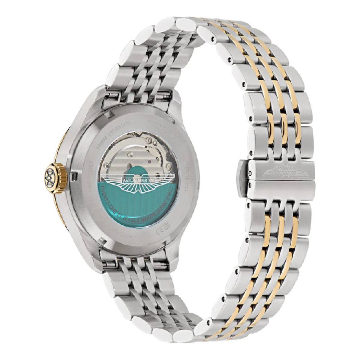 Aston Martin Timeless Men's 41mm Automatic Two-Tone Bracelet Watch - Silver Dial