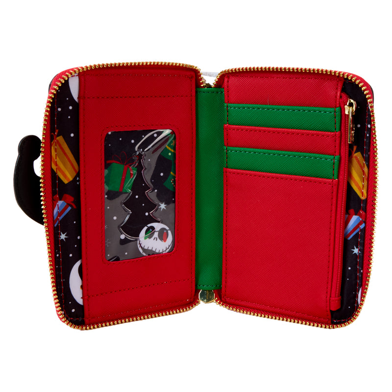 Loungefly Disney Nightmare Christmas Candy Cane Carousel Zip Around Wallet- Multicolor