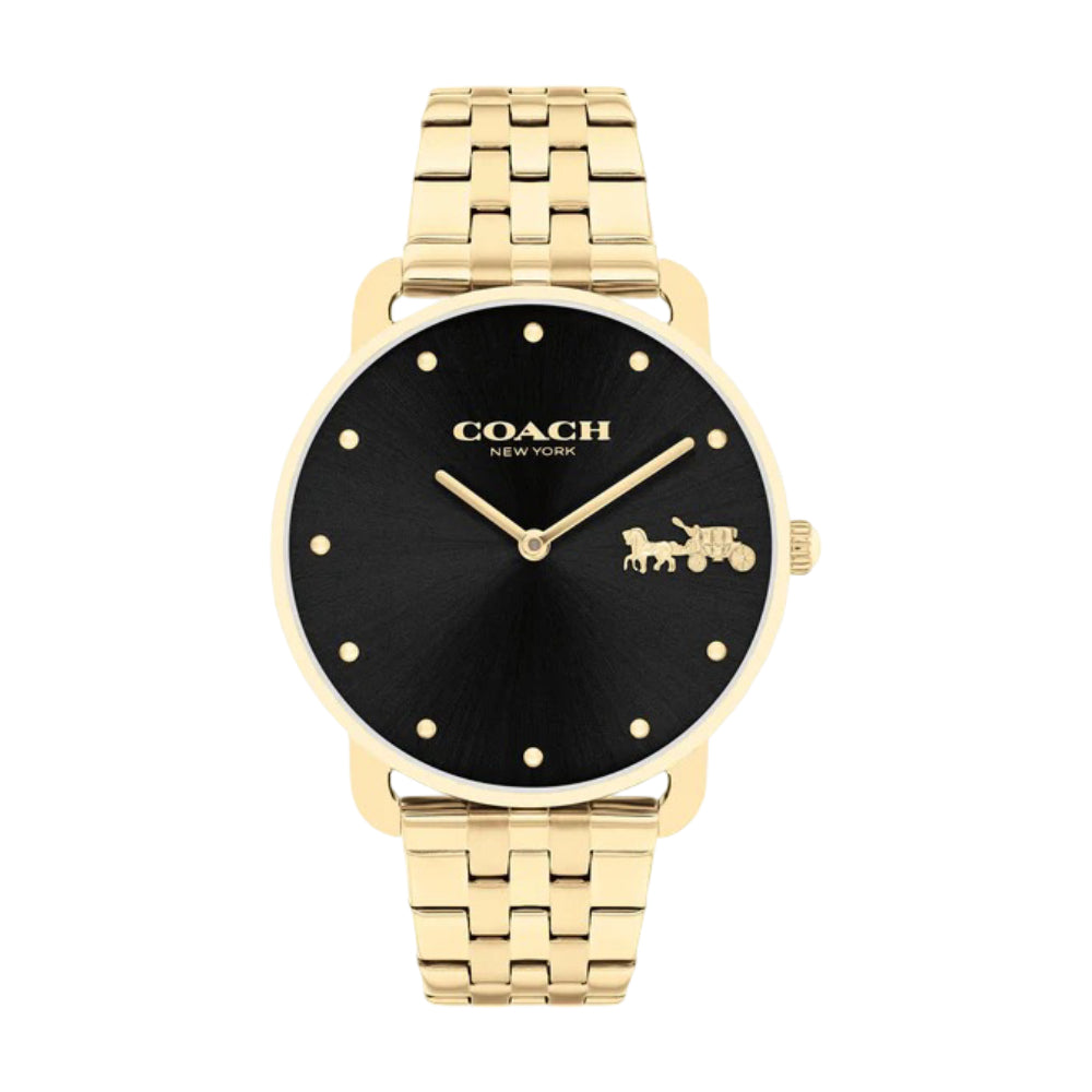 Coach Women's 36mm Elliot Gold Bracelet Watch - Black Dial