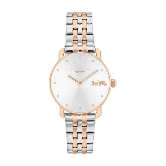 Coach Elliot Women's 28mm Two-Tone Bracelet Watch - Silver Dial