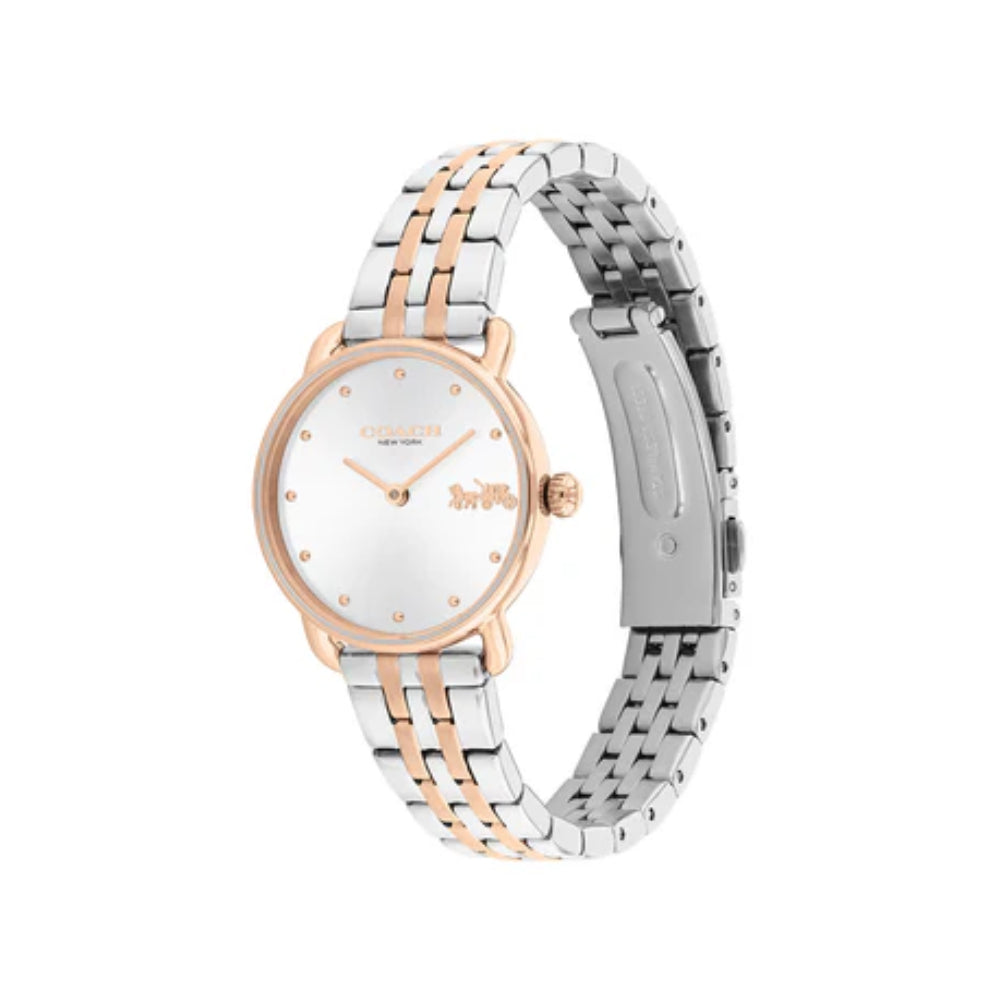 Coach Elliot Women's 28mm Two-Tone Bracelet Watch - Silver Dial