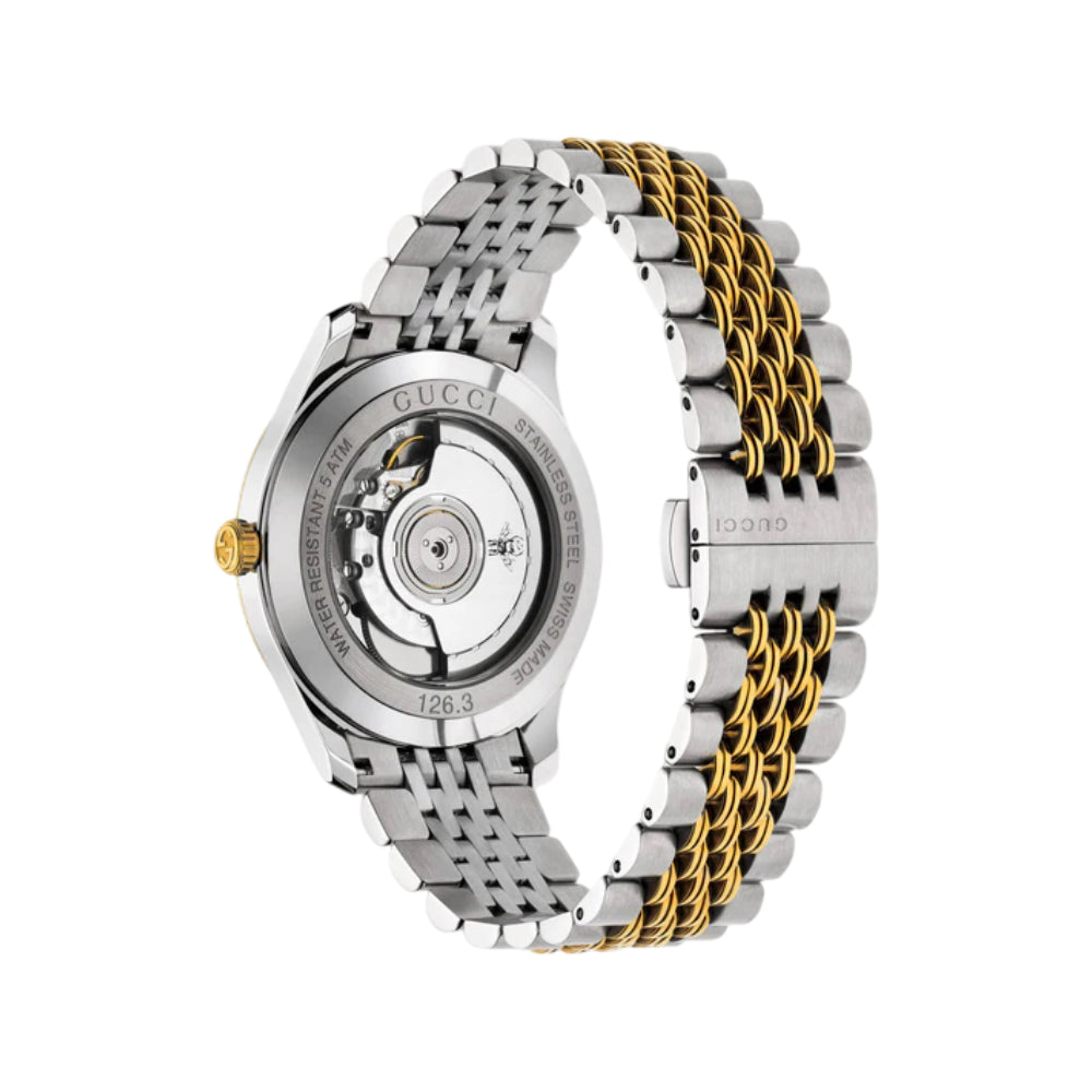 Gucci G-Timeless Men's 40mm Two Tone Bracelet Watch - Silver Dial