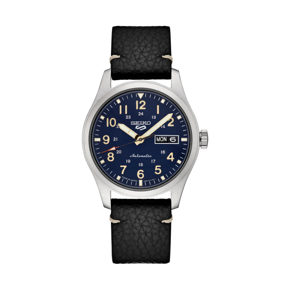 Seiko 5 Sports Men's 39.4mm Black Strap Watch - Blue Dial