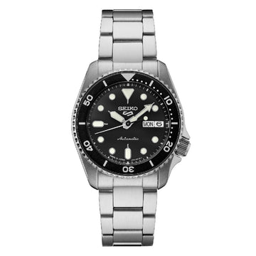 Seiko 5 Sports Men's 38mm Bracelet Watch - Black Dial
