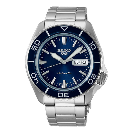 Seiko Men's 42.5 mm Silver Bracelet Watch - Blue Dial