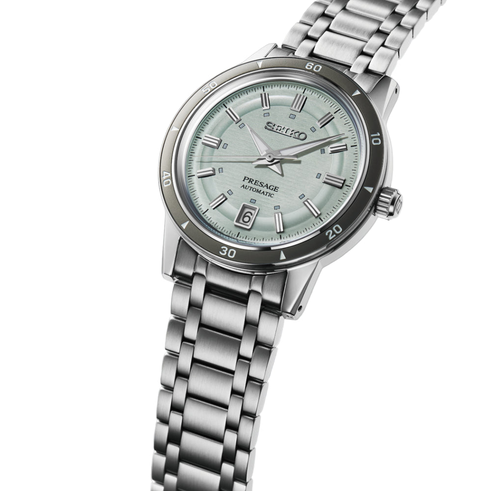 Seiko Men's 39.5 mm Silver Bracelet Watch - Green Dial