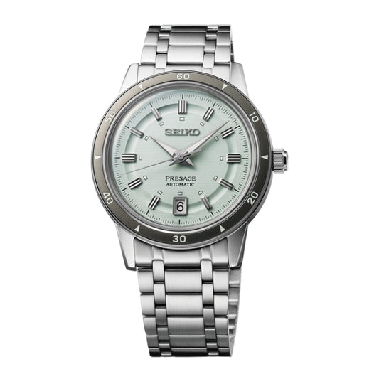 Seiko Men's 39.5 mm Silver Bracelet Watch - Green Dial