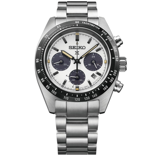 Seiko Prospex Speedtimer Men's 39mm Bracelet Watch - White Dial