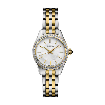Seiko Essentials Crystals Women's 26mm Two-Tone Bracelet Watch - White Dial