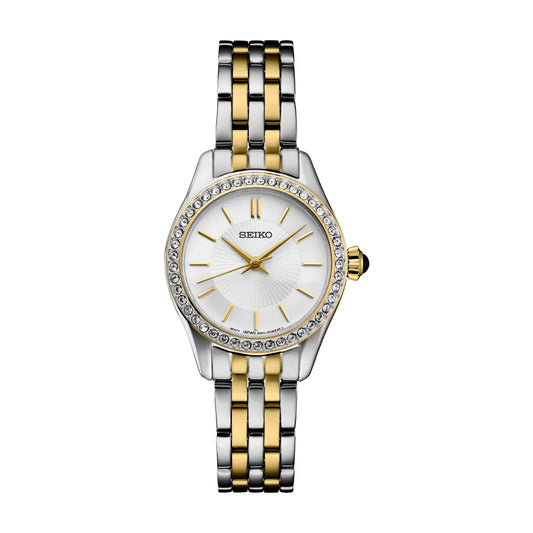Seiko Essentials Crystals Women's 26mm Two-Tone Bracelet Watch - White Dial
