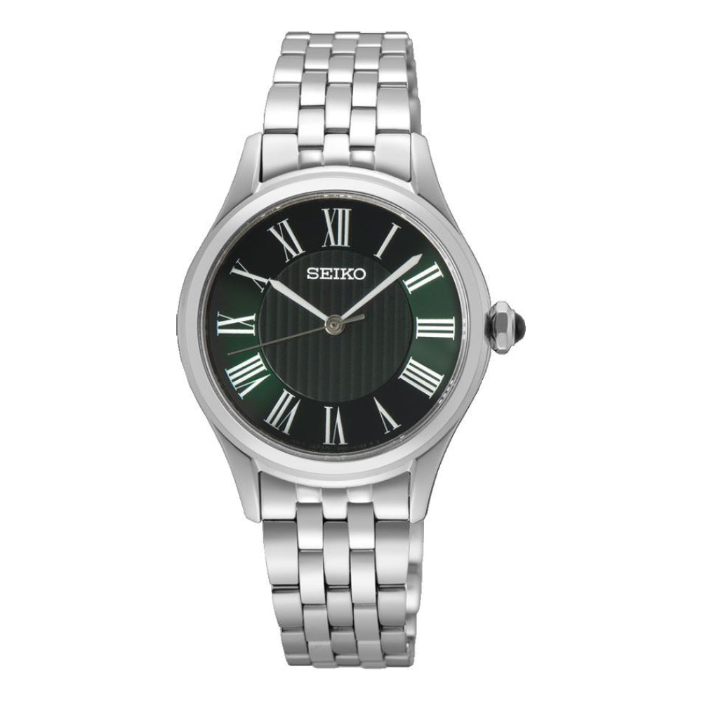 Seiko Women's 29.6mm Classic Silver Bracelet Watch - Green Dial