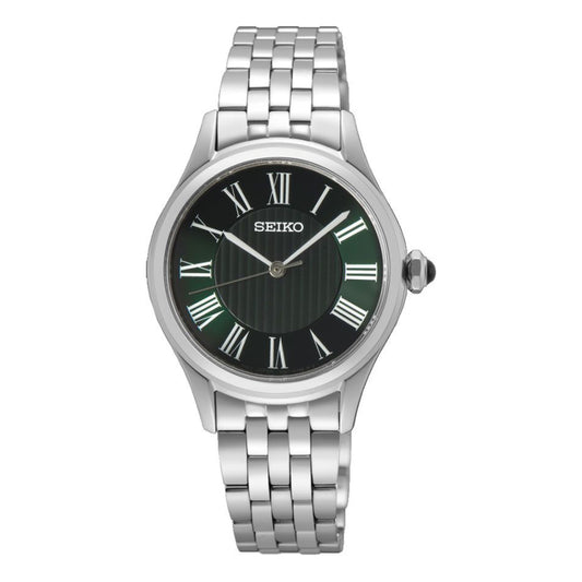 Seiko Women's 29.6mm Classic Silver Bracelet Watch - Green Dial