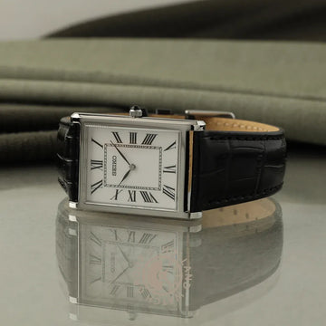 Seiko Essentials Women's 27.2mm Black Strap Watch - White Dial