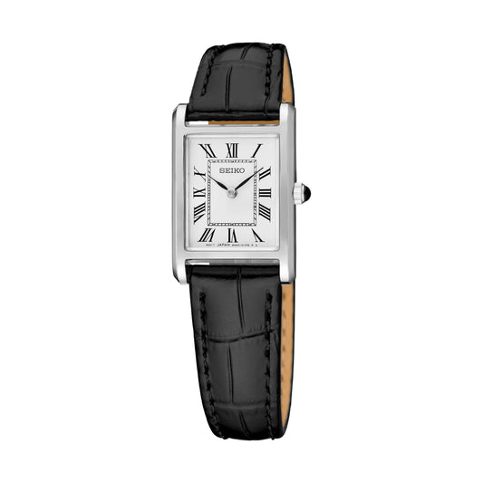 Seiko Essentials Women's 19.6mm Black Strap Watch - White Dial