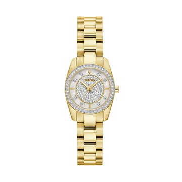 Bulova Classic Crystal Women's 23mm Analog Bracelet Watch - Gold