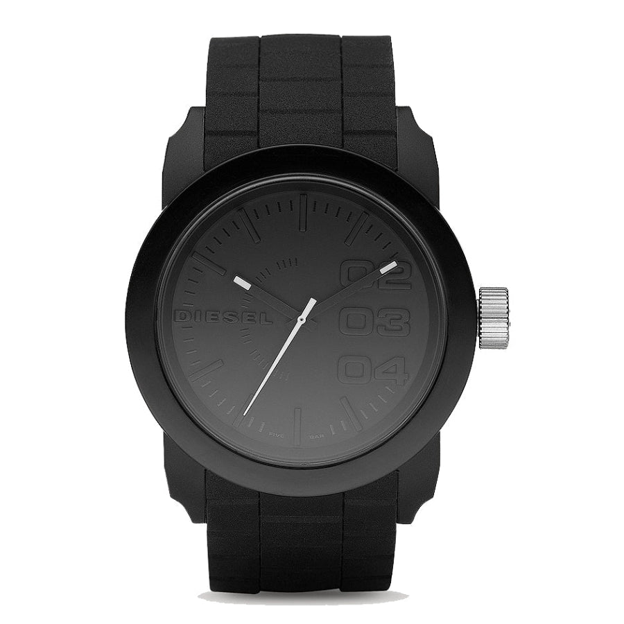 Diesel Double Down Silicone Strap Watch - Black