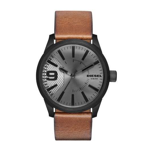 Reloj Diesel Rasp con correa de piel, color marrón 