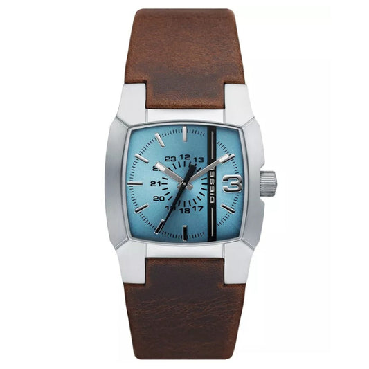Diesel Cliffhanger Men's 36mm Brown Strap Watch - Blue Dial
