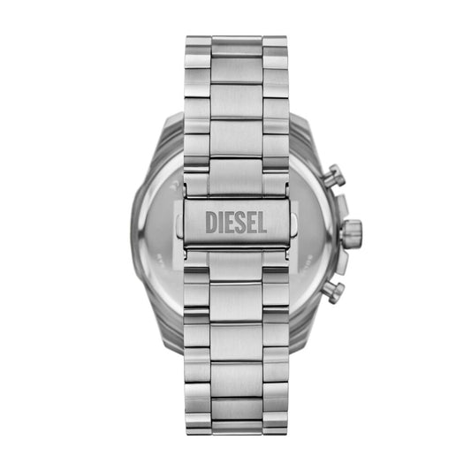 Diesel Mega Chief Men's 48mm Silver Bracelet Watch - White/Black Dial