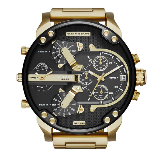 Diesel Mr. Daddy 2.0 Men's Chronograph Leather Strap Watch - Gold