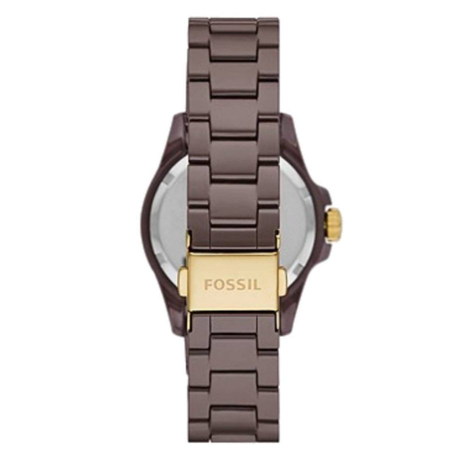 Fossil Women's 36mm Quartz Watch with Mineral Crystal Brown