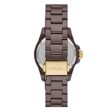 Reloj de cuarzo Fossil para mujer de 36 mm con cristal mineral marrón