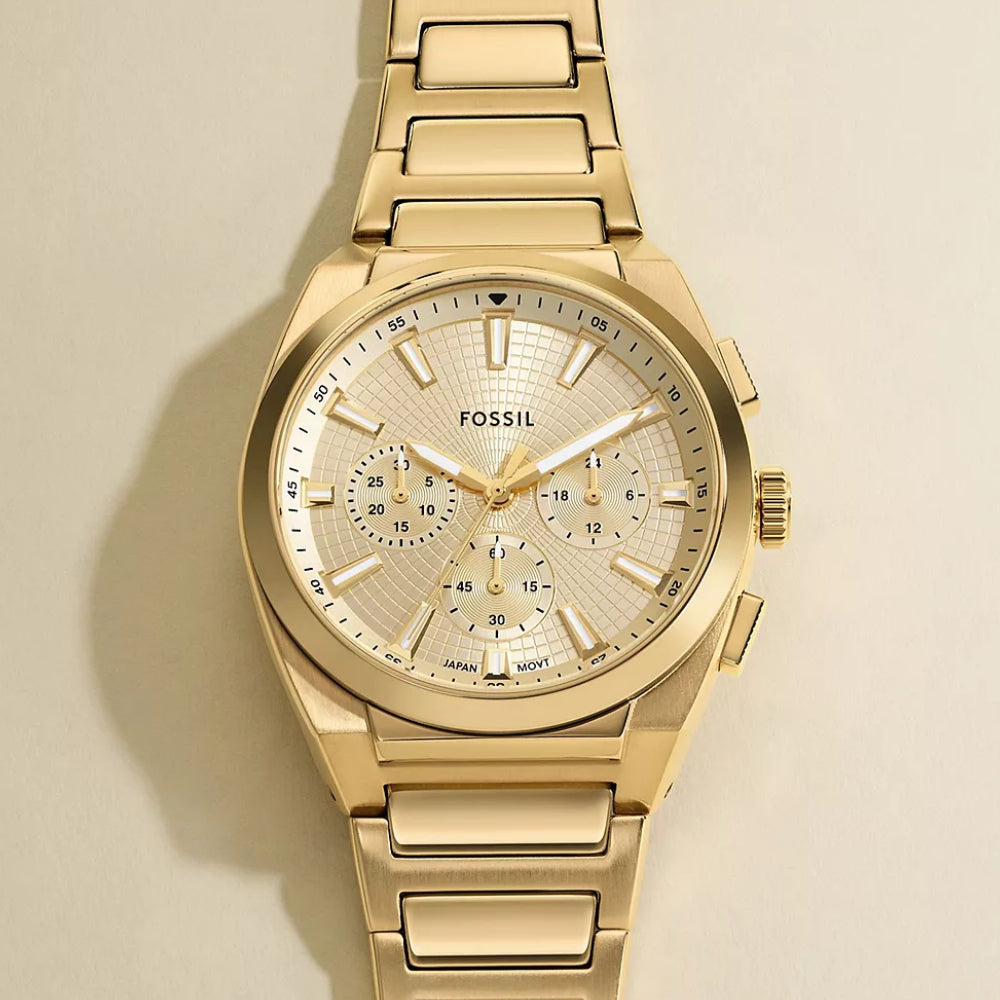 Fossil Everett Men's 44mm Bracelet Watch - Gold– Curacao