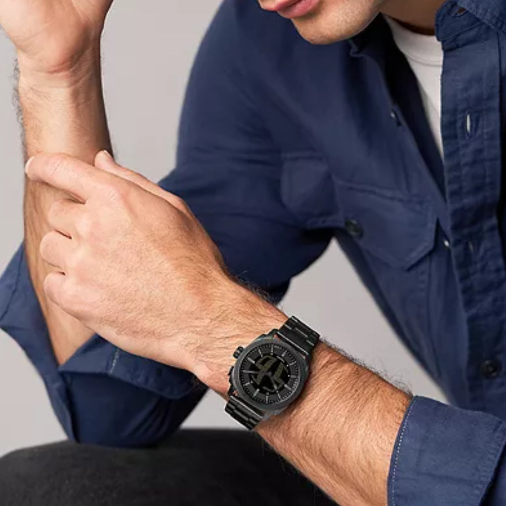Fossil Machine Big Tic Men's 41mm Bracelet Watch - Black Dial