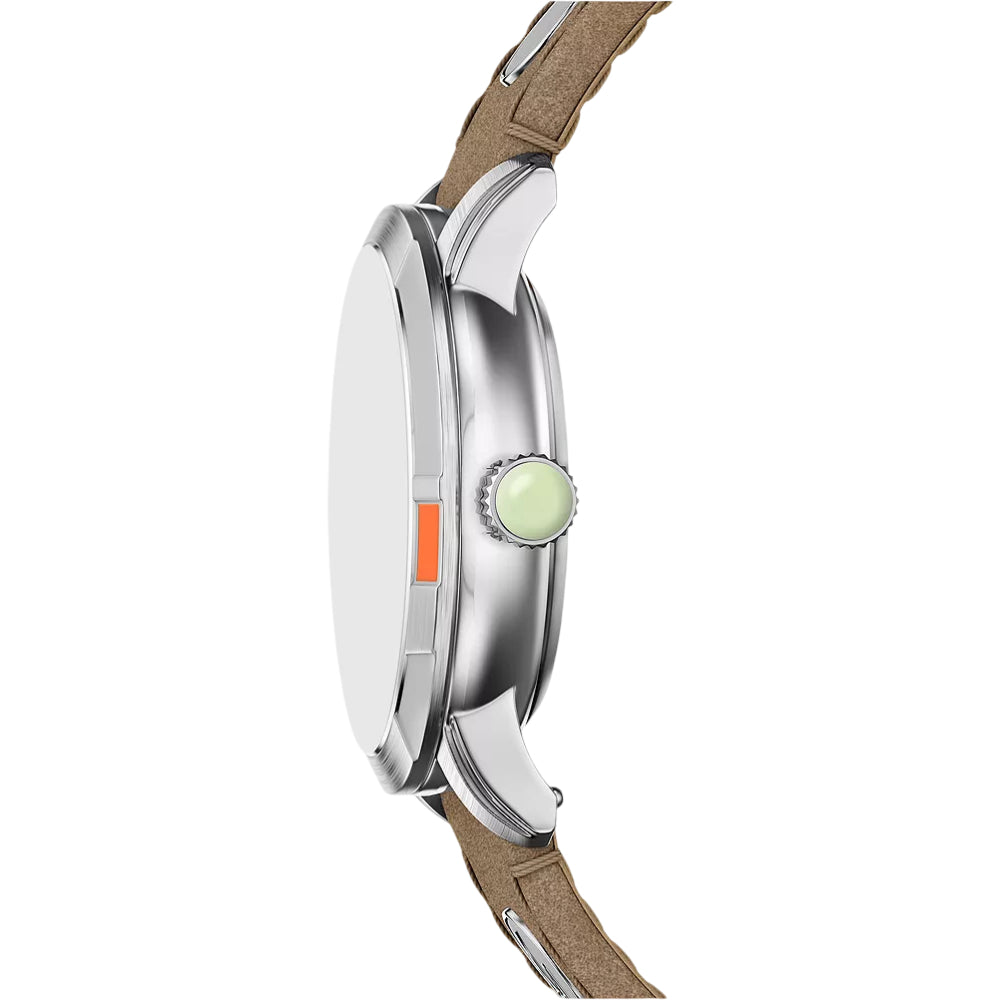 Fossil Men's Limited Edition Star Wars Grogu Neutra 38mm Brown Strap Watch Set - Green Dial
