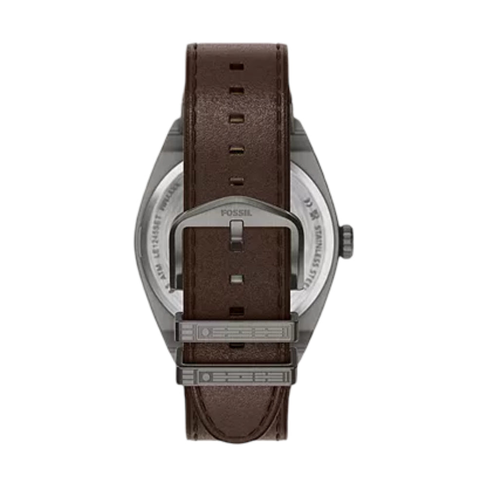 Fossil Men's Limited Edition Star Wars Mandalorian Everett 42mm Brown Strap Watch Set - Gray Dial