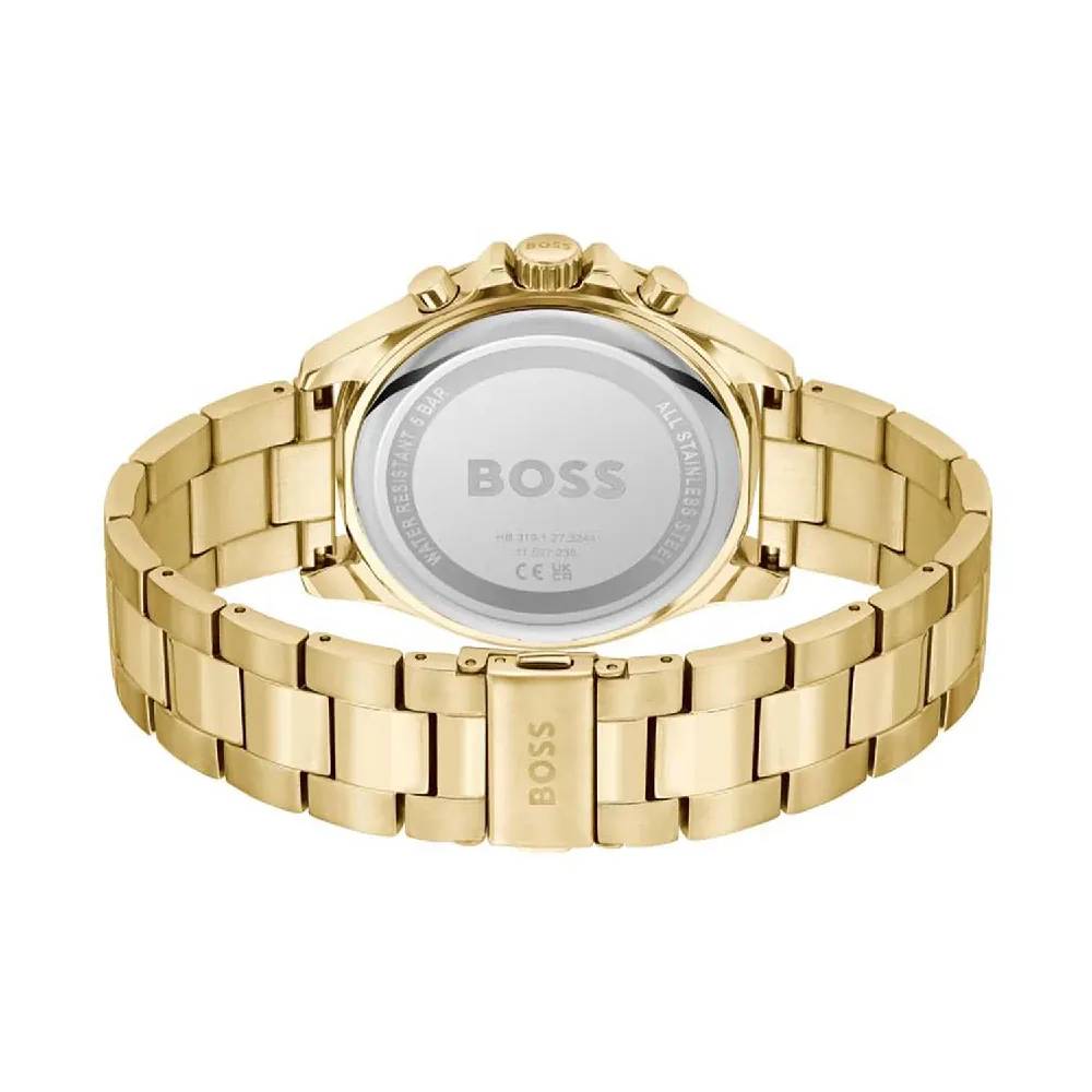 Hugo Boss Troper Men's 45mm Gold Bracelet Watch - Green Dial