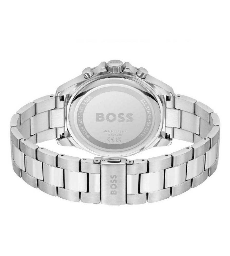 Hugo Boss Troper Men's 45mm Silver Bracelet Watch - Blue Dial