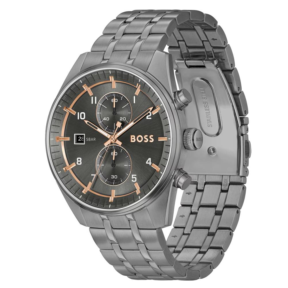 Hugo Boss Sky Traveller Men's 44mm Bracelet Watch - Gray