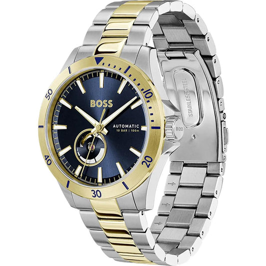 Hugo Boss Troper Men's 42mm Two-Tone Bracelet Watch - Blue Dial