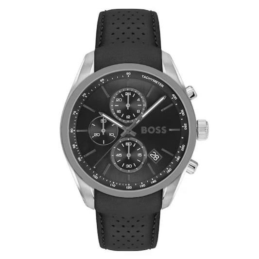 Hugo Boss Grand Prix 44 Men's 44.5mm Strap Watch - Black