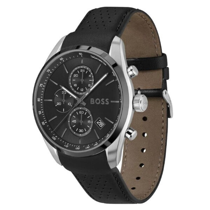 Hugo Boss Grand Prix 44 Men's 44.5mm Strap Watch - Black